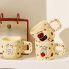 Cute Pet Cartoon Animal Ceramic Cup Cube Mug High Looking Couple Drinking Water Cup Student Breakfast Cup Coffee Cup