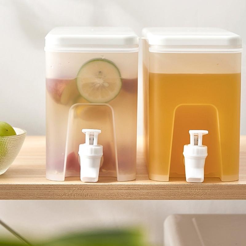 Nowoczesny plastikowy dzbanek na wodę 3,5 l z kranikiem do wody z cytryną, mrożonej herbaty, przechowywania w domu, kuchni, niezbędny