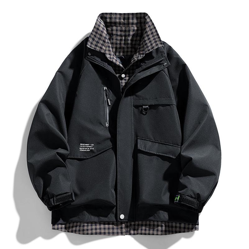 Мужская новая весенняя рубашка с воротником для шитья, мужская быстросохнущая ткань, модная повседневная куртка M чёрный