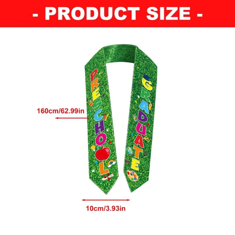 Preschool Graduation Sash With Colorful Patterns For Kids Ceremony Decoration Soft Fabric Stole Graduation Accessory