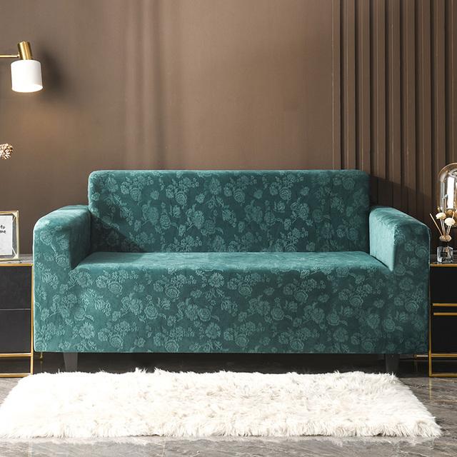 

Плюшевые бархатные чехлы на диван с цветочным принтом для гостиной, чехлы для дивана, защита для домашних животных и детей, высокое качество 1-seater(90-140cm)