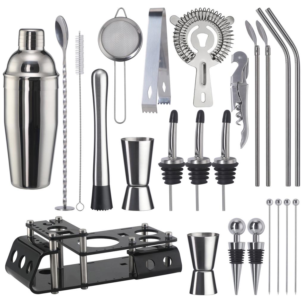 Cruiser Bartender 24-Piece Set, Shaker Glass, Mixing Glass, Cocktail Bar Tools, Wine Set, Bartender Set