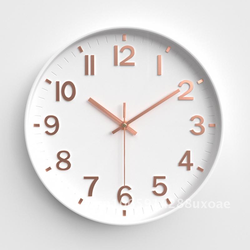 Woonkamerklok, moderne minimalistische huisklok, stille wandklok voor slaapkamer, ronde kwartsklok 30cm