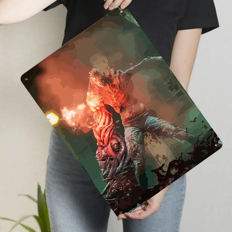 

Cool Demon Warrior Metal Iron Painting Vintage Industrial Style Home Decor Living Room Study Bar Wall Hanging 20x30cm（7.8x11.8inch）