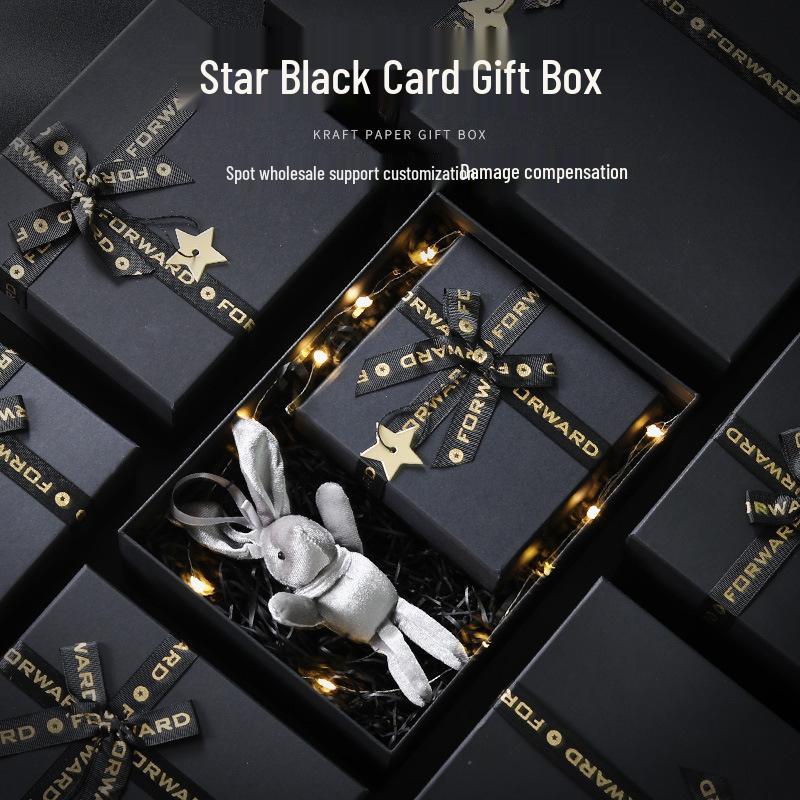 

Spot Cosmetics Lipstick Souvenir Gift Box with Black Bow Lid and Base Greeting Card