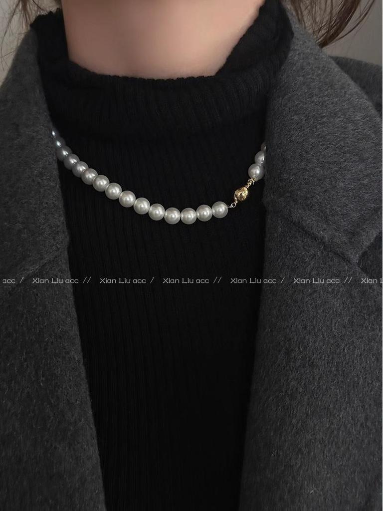Elegant Shijia perlekjede: 2024 Magnetisk kragebenskjede for kvinners høst- og vinterstil