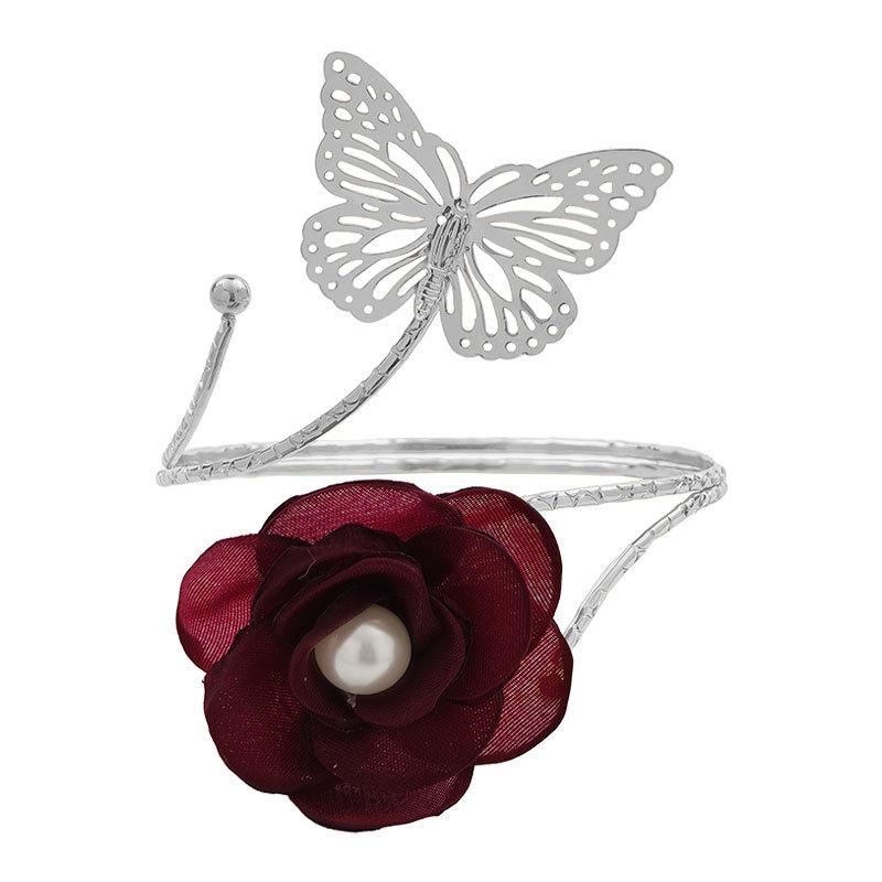 2pcs Three-dimensional Butterfly Flower Pearl Curtain Hooks Without Holes for Bedroom and Living Room Soft Decoration Curtain Ties