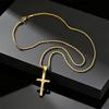 Stainless Steel Cross Necklace for Men, Christian Jesus Pendant Necklace, Catholicism Religious Faith Jewelry Easter Gifts
