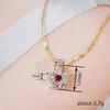 Flower Pendant Necklace, Pink/red Center Zircon