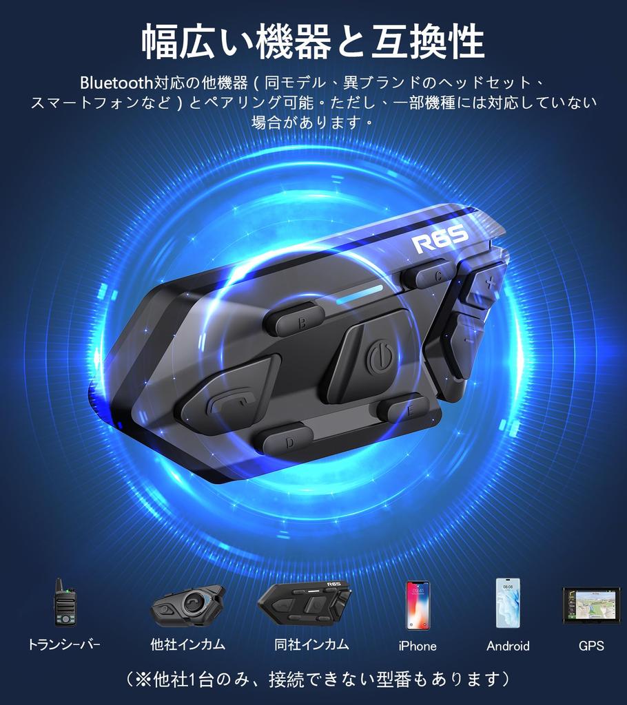 WAYXIN R6S Motorcycle Helmet Simultaneous 1500m Communication Supports Two Smartphones 25 Hours of Continuous Qualcomm Noise and Siri HIFI Sound IP67