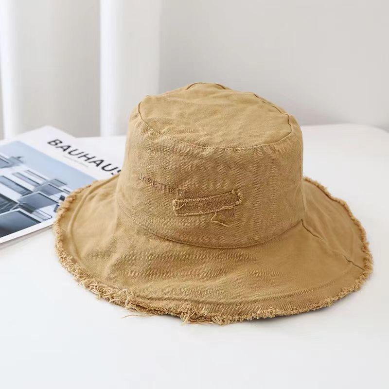 Pălărie de pescar din pânză Versiune coreeană Pălărie cu parasolar Pălării cu boruri mari spălate