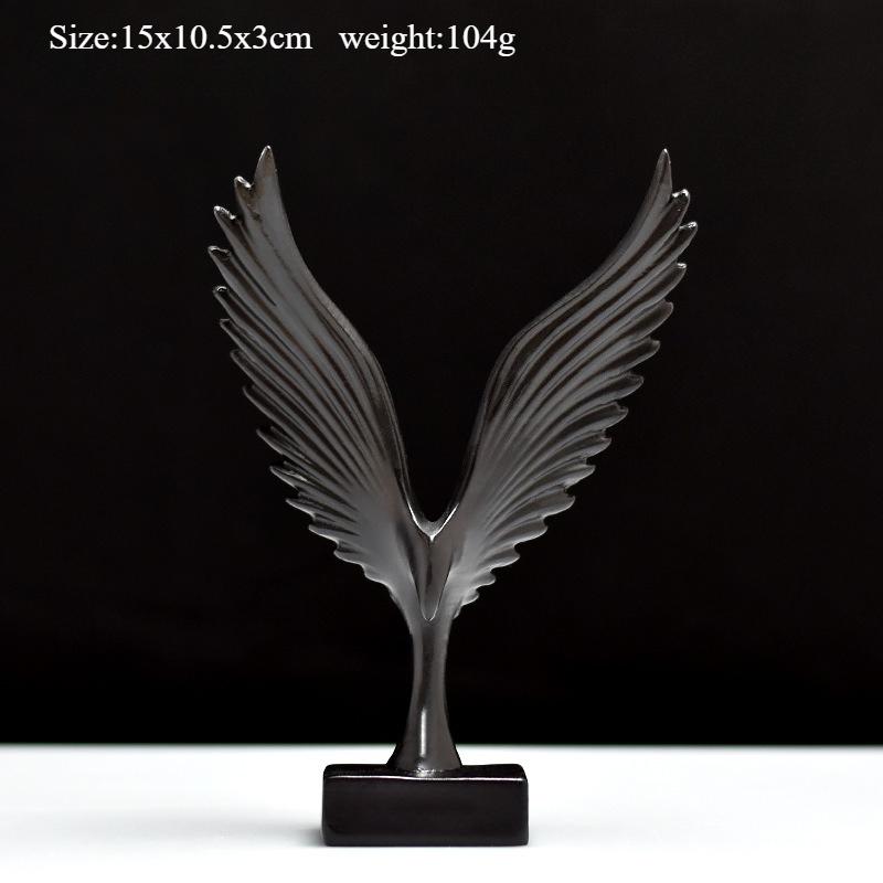 European Eagle/Angel Wing Statue Sculpture Figurine Resin Dapeng Spreading Collection Miniature for TV Cabinet Home Decoration