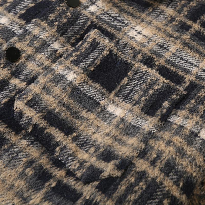 Men's Plus Size Plaid Flannel Shirt Lapel Collar Oversized Shacket 4XL‑10XL