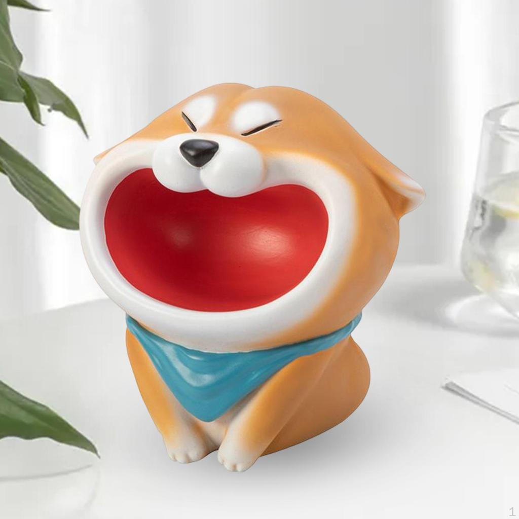 Dog Desk Storage Bowl Statue Modern Box Container Decorative Figurine for Table Apartment