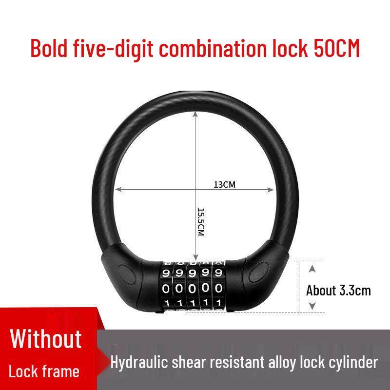 Waterproof Anti-theft Steel Cable Lock for Motorcycles, E-Bikes, and Helmets