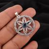 Natural London Blue Topaz Gemstone 925 Sterling Silver Handcrafted Pendant 1.48" CP-29-14