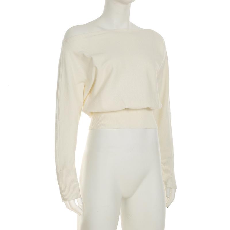 European Off-Shoulder Slimming Sweater: Sexy, Versatile, Loose-Fit Top