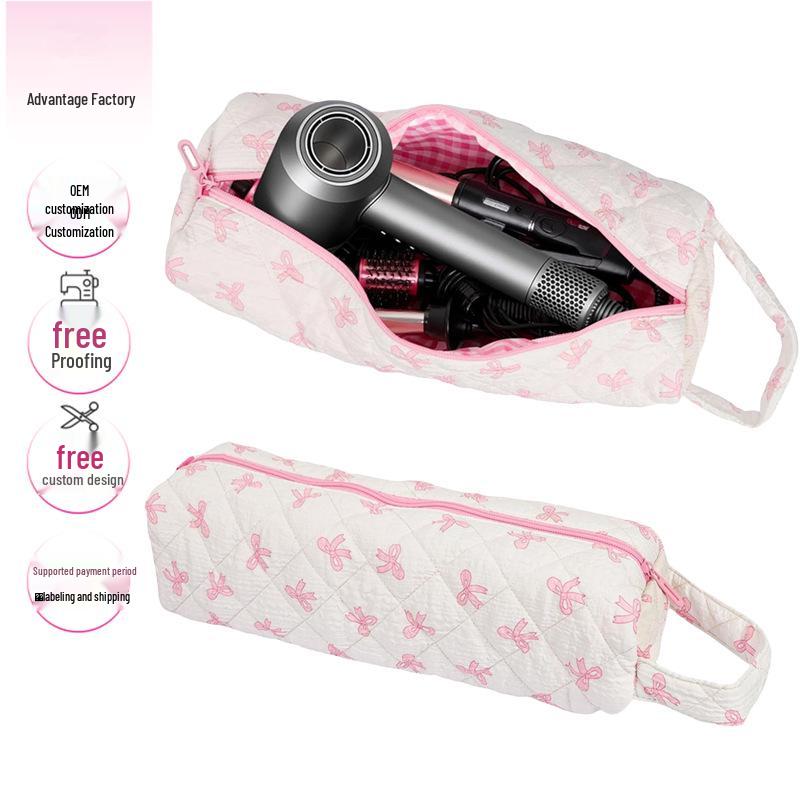 Bow Print Portable Hair Dryer & Curling Tool Travel Bag