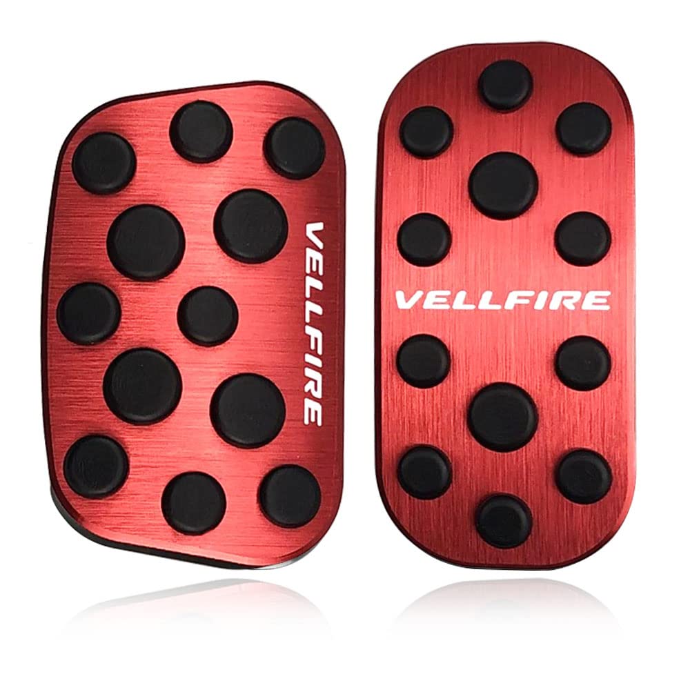 

LEXLEYS VELLFIRE Серии 20 30 Алюминиевая педаль газа и тормоза Накладка Не требуется инструментов Резиновая накладка Заказные детали для тюнинга Нескользящие (красный)