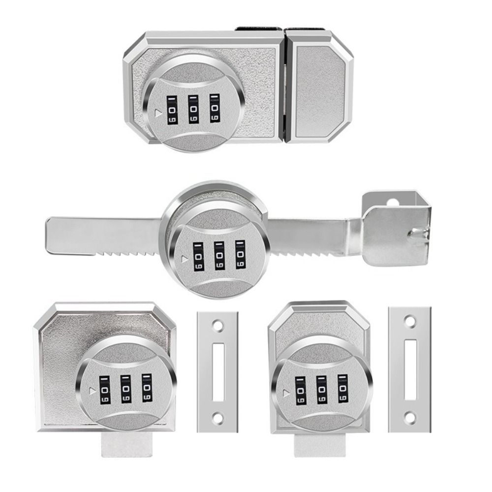 Serrated Lock Combination Password Lock Zinc Alloy Cabinet Door Locks Glass Sliding Door