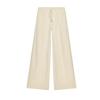 Summer New Product Women's Clothes Pleated Decorative Linen Blend Plaid High Waist Wide Leg Casual Trousers 4745024