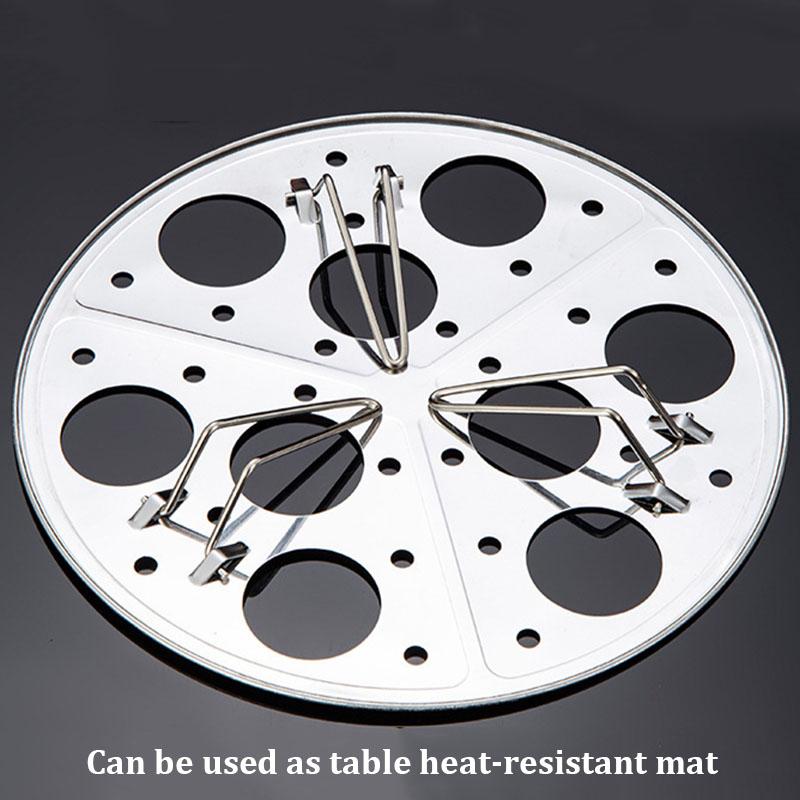 9 Holes Thicken Stainless Steel Foldable Steamer Multi-Function Pot Steaming Egg Rack Grill Stand Kitchen Heating Cooking Supply