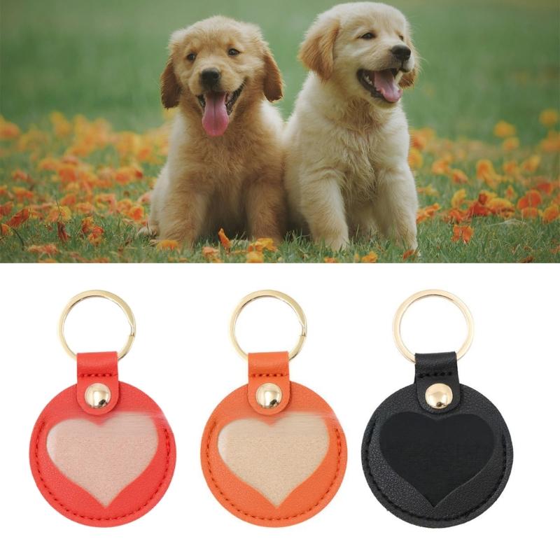 PU Leather Pet Hair Protector Keychain Heart Shaped Design Bag Hanging Decoration Lightweight Accessory For Keys