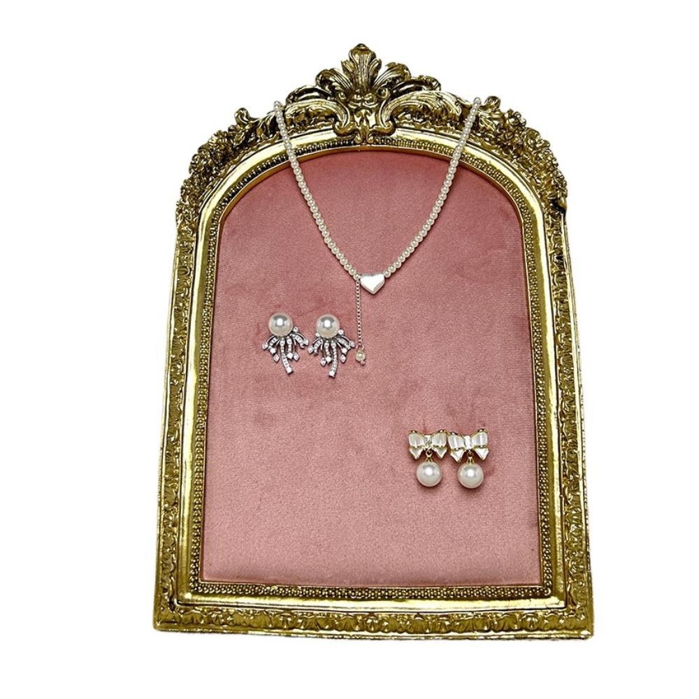 Vertical Photo Frame Necklace Stand Flower pattern Desktop Necklace Mannequin  Bedroom