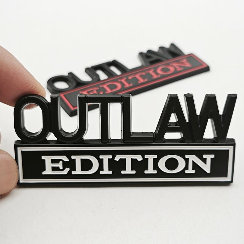 3D Metal OUTLAW EDITION Emblem Sticker Badge Fender Funny Decals Car Truck Replacement Door Decoration for Universal Car SUV