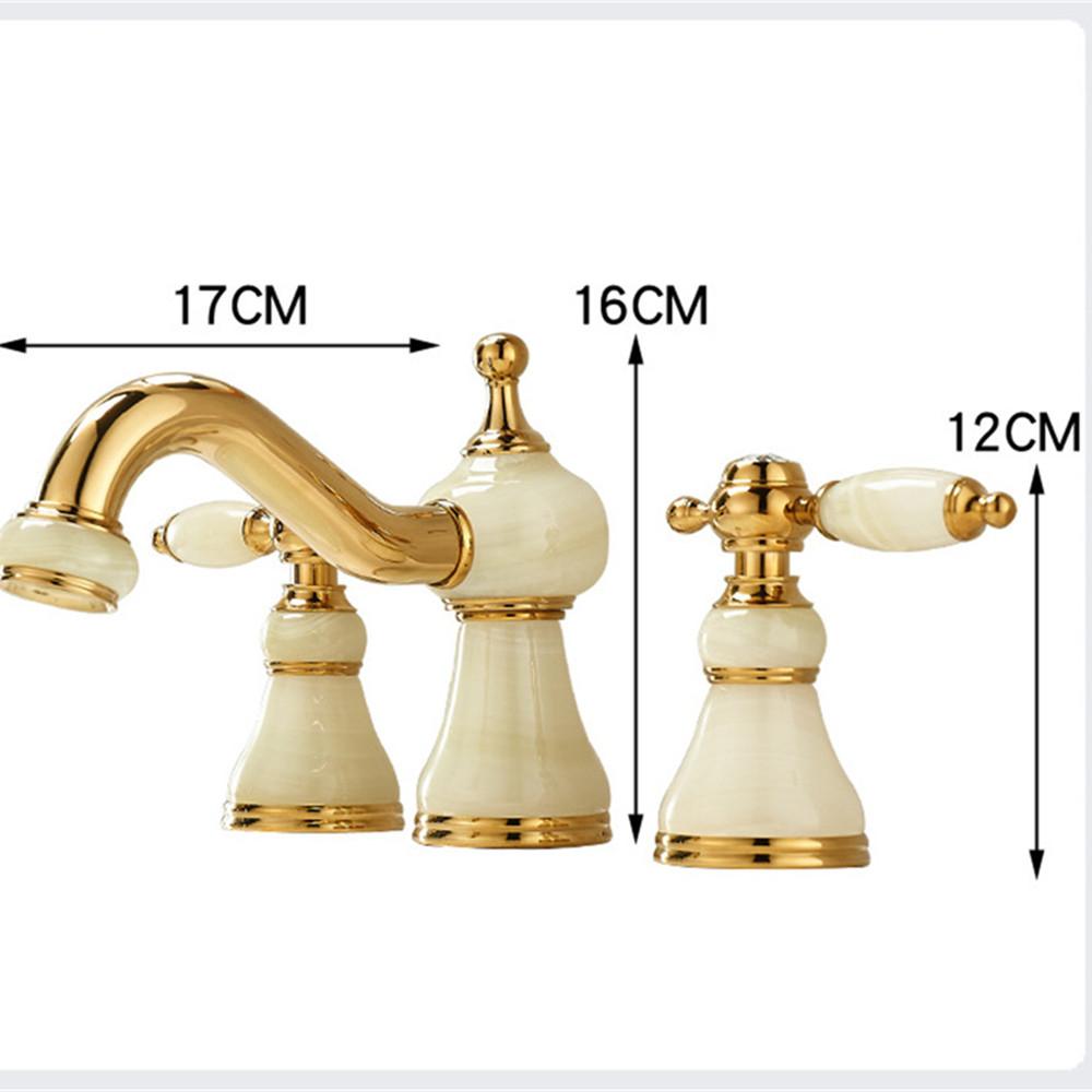 Messing Marmor Badezimmerarmatur Gold Waschtischarmatur weitverbreitet Roségold Armatur Luxus Waschtischmischer Heiß Kalt Duschraum Waschbeckenarmatur