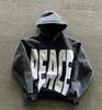 Unisex Pullover Hoodie 3D Patch Letter Print Long Sleeve Streetwear Loose Casual Hooded Sweatshirt