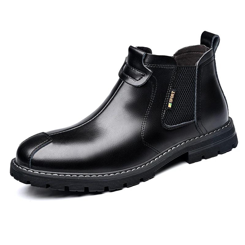 

Роскошные брендовые мужские кожаные ботинки итальянские уличные деловые дизайнерские рабочие ботильоны для мужчин официальная повседневная обувь ручной работы 44 чёрный