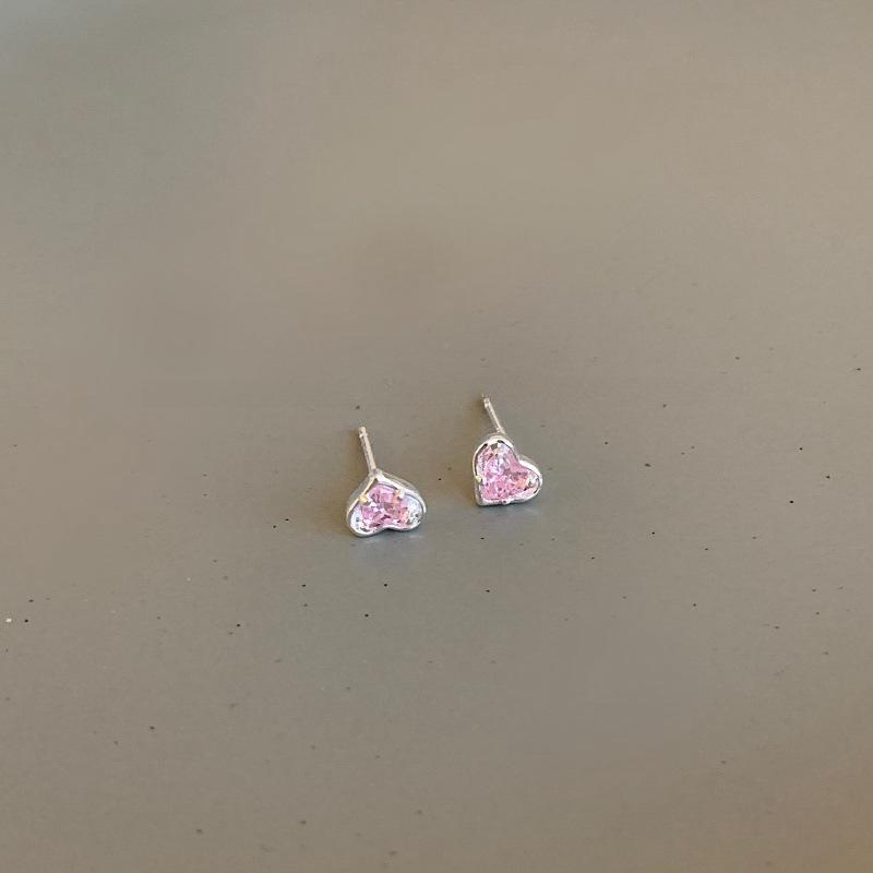 No Need To Pick Love Zircon Stud Earrings When Sleeping, Exquisite Silver Needle Earrings, Simple New Earrings.