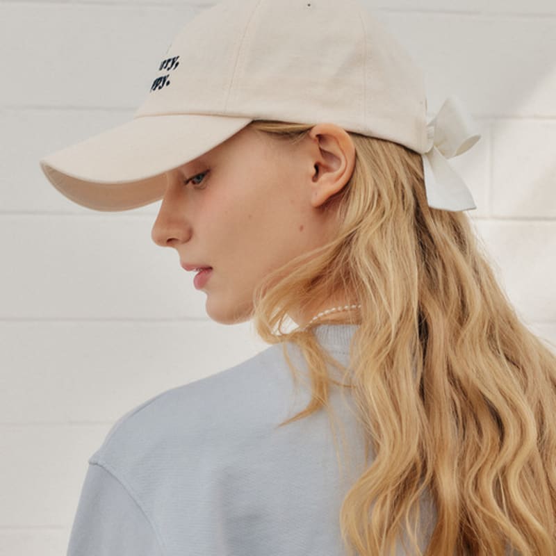 YUPPE RIBBON BALL CAP_IVORY