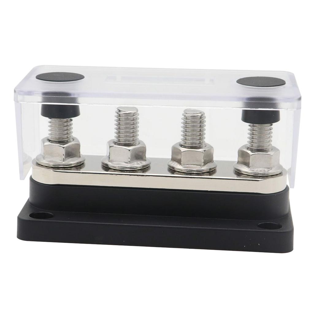 300A Power Distribution Block Bus Bar 4 X 3/8 48V   Busbar Box with Transparent Cover