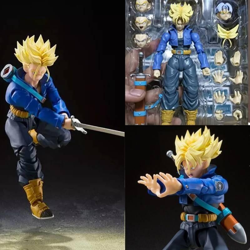 Shf Trunks Future Boy Super Saiyan Pvc Anime Actionfigur mit Ständer Sammlerstück