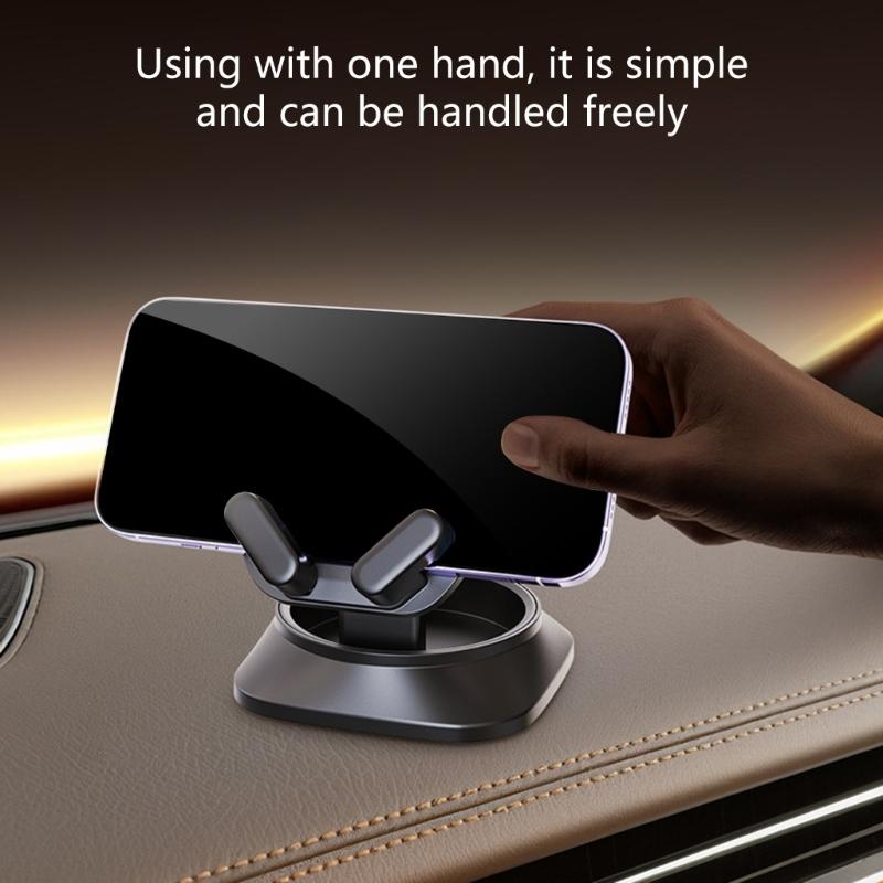 Foldable Car Phone Stand with 360 Degree Rotating for Optimal Viewing Angle and Universal Compatibility for All Smartphones