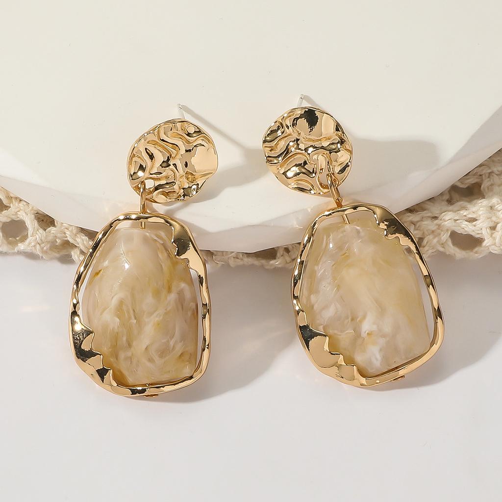 Personalised Exaggerated Resin Earrings Alloy Earrings Fashion Creative Vintage Earrings Earrings Trendy Earrings 2025 Everyday Jewelry