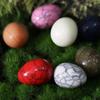 10pcs Random Pattern Easter Decoration Egg Natural Egg Craft Polished Stone Egg  Kids