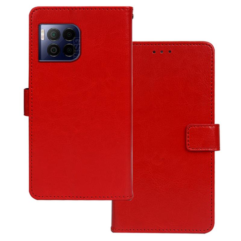 

For T-Mobile REVVL 7 Pro/T Phone 2 Pro 5G Case Flip Leather Phone Cover Crazy Horse Texture Red