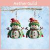 Snowman Christmas Themed Pattern Women Acrylic Earrings For Winter And Holiday