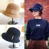 Curled Retro Knitted Breathable Sun Li Bucket Hat Sunscreen Beach Fashion Hat Summer Outing Basin Hat