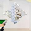 12 Teile/satz Sechseckige Acryl Spiegel Wand Aufkleber DIY Hause Wand Kunst Aufkleber