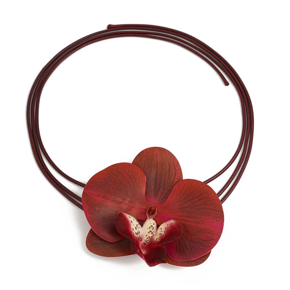 Exquisite Moth Orchid Hair Clip Beach Butterfly Orchid Choker Necklace Flower Brooch  Holiday