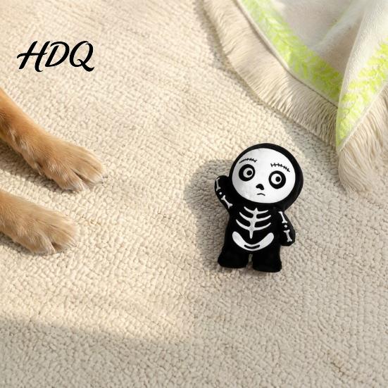 Natural Latex Puppy Teething Toys Skeleton Dog Toy Halloween Squeaky Chew Mummy Safe Odorless Pet for Chewing Bat Shapes Interactive Toy Aggressive