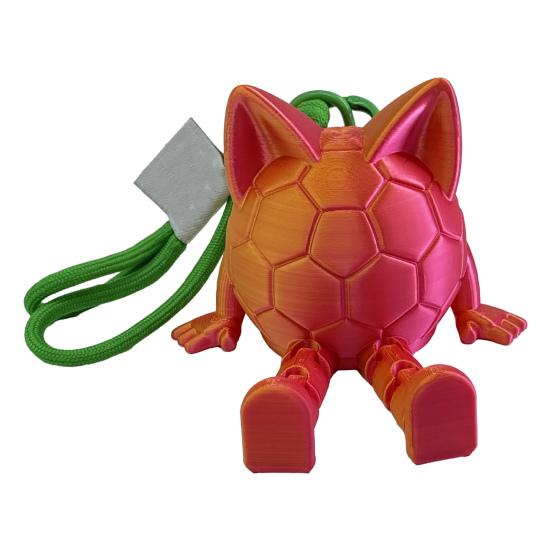 

Soccer Ball Figurine with Articulated Legs And Ears 3D Printed Sports Ball Desk Toy with Lanyard Collectible Gift for Game Day Sports Fans