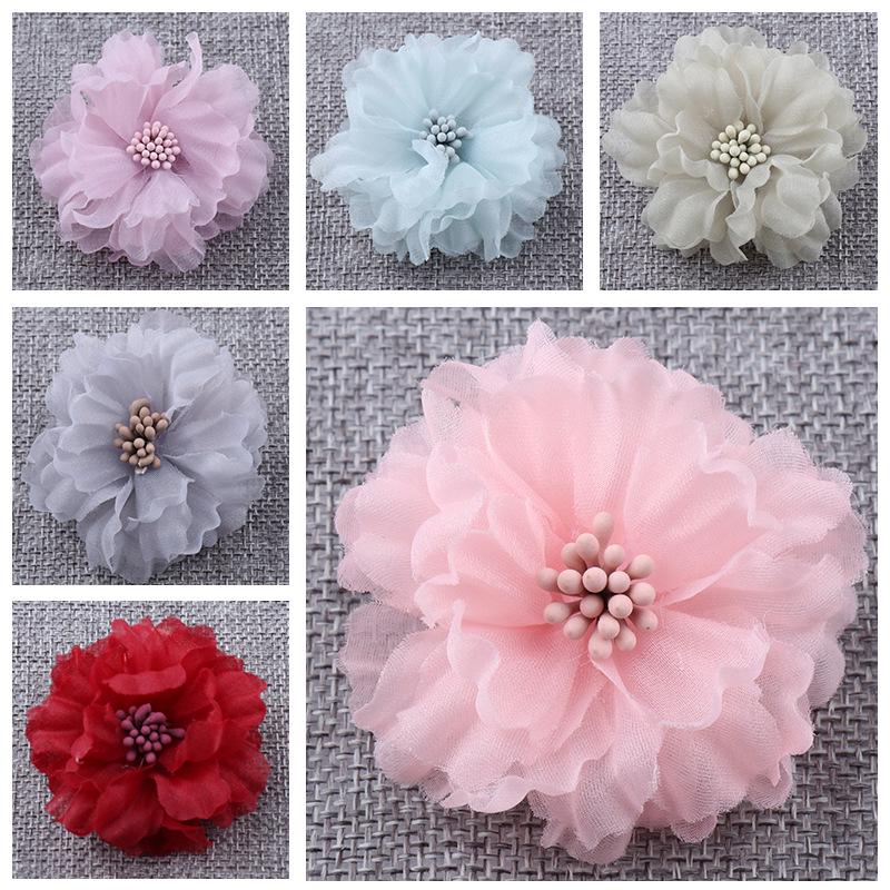 

5.5cm Handmade Chiffon Flower Hair Accessories for DIY Children s Clothing
