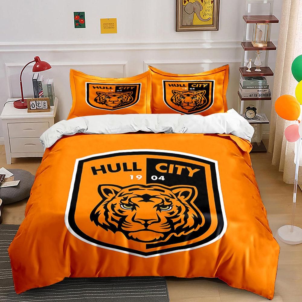 """Orange Tiger Hull City Set" Bettwäsche Bettbezug-Set Bettbezug Kissenbezüge""" (1 * Bettbezug 2 * Kissenbezüge, ohne Bettdecke)