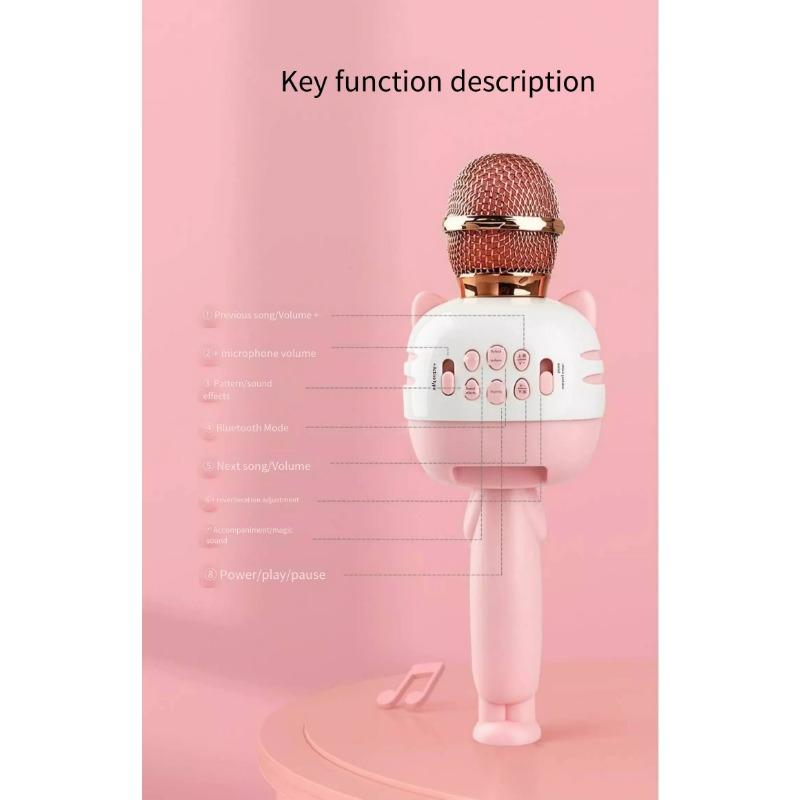 Children's Puzzle K Song Microphone Wireless Bluetooth Karaoke Microphone Baby Music Toy Gift for Toddlers