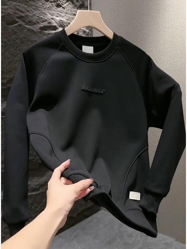 Men's Korean Style Trendy Casual Round Neck Sweatshirt – Loose Fit Long Sleeve Pullover